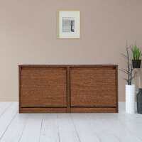 HomeTown Alder Engineered Wood Shoe Rack in Walnut Color