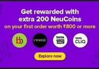 Tata Neu - Get 390 NeuCoins on your first order worth ₹800 or more