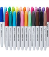 Loot Amazon Basics Fine Permanent Markers, Assorted Colours, Pack of 24