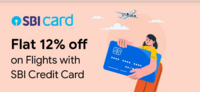 IXIGO-Flat 12% Off on Flights with SBI CC