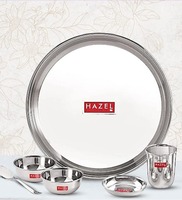 Pepperfry Basic's 6 Pcs Silver Stainless Steel Dinnerware Set