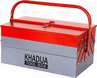 KHADIJA Metal 5 Compartment Tool Box (Red Grey)