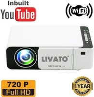 Livato T5 WiFi HD Projector with Built-in YouTube Supports WiFi,HDMI,AV in,USB, Screencast Miracast