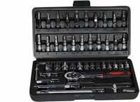VRAVMO 46 in 1 Pcs Tool Kit & Screwdriver and Socket Set Multi Purpose Combination Tool Case Precision Socket Set Socket Set  (Pack of 1)