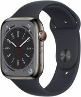 APPLE Watch Series 8 GPS + Cellular with ECG app, Temperature sensor, Crash Detection  (Midnight Strap, Regular)