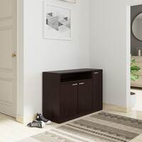 Amazon Brand - Solimo Bredner Engineered Wood 3 Door Shoe Rack with 7 Shelves (Wenge Finish)