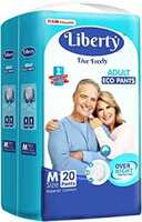 Liberty Eco Adult Diaper Pants, Medium (M) Size, 20 Count, Waist Size (61-115cm | 24-45 inches), Unisex, High Absorbency, Leak Proof, Overnight Protection, Pack of 1. Save extra with subscribe and save 