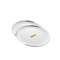 [Apply rs 50 coupon]Shri & Sam Stainless Steel High Grade Shagun Dinner Plates (2 Pcs)