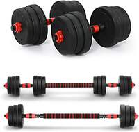 Tucker 10kg Dumbbells & Barbell Home Gym Set Kit For Home Workout Adjustable Dumbbell Home Gym Kit