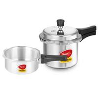 Stovekraft Favourite Aluminium Pressure Cooker Mini Combo with Outer Lid 2, 3 Litre Capacity for Healthy Cooking (Silver)