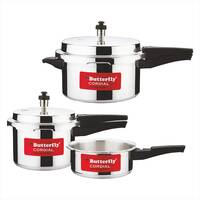 Butterfly Cordial 2 L, 3 L & 5 L Non Induction Bottom Outer Lid Pressure Cooker (Aluminium, Silver), Small