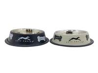 Pets Empire Stainless Steel Feeding Bowl For Dog, Black & Grey Colour, Medium - 700ml (Buy 1 Get 1 Free)