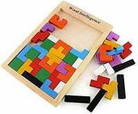 Incarnation Tetris Puzzles for Kids, Wood Intelligence Brain Games Building Blocks 40 Pcs Tangram Jigsaw Teasers Educational Toy, Children Puzzle Board Game for Ages 3 + Boys Girls