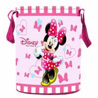 Deal of the day: Kuber Industries Disney Print Round Laundry Bag/Bin|Water Proof Material & 3D Disney Minnie Print|Size 37 x 37 x 46 Cm, Capicity 45 L (Pink),Non Woven