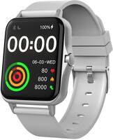 AQFIT W12 1.69” Full Touch Screen Display | Multi Sports mode | IP68 Water Resistant Smartwatch  (Grey Strap, Free Size)