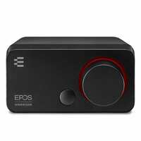 EPOS GSX 300 - External Computer Sound Card - High-Resolution Stereo & 7.1 Surround Sound - LED Volume Dial, Customizable Smart Button - Windows 10 Synchronized - Black Edition (1000201)