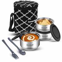 Home Puff Set of 3 Stainless Steel Insulated Lunch Box