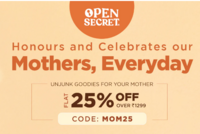 Open Secret  Mother's Day Special- Flat 25% Off on Orders Above Rs.1299