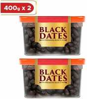 Manna Black  Dates  Premium Organic and handpicked  800 gms  ( 400 gms × 2 )