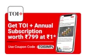 Get TOI+ one year subscription at 1rs when paid via Simpl.