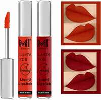 MI Fashion Go Local for Vocal Made in India Waterproof Liquid Matte Lipsticks Combo of 2 Pcs 3ml each - Orange Pulp Liquid Lipstick, Eagle Red Liquid Lipstick