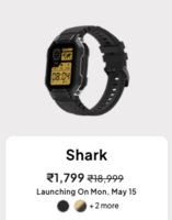 Fire-Boltt Shark 1.84” HD display, bluetooth calling, 120+ sports modes, voice assistant, inbuilt games sale 15 may 12 PM