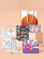 Doodle l The Happy Box Study Planner Stationery Kit l B5 Planner + Tote Bag + Pouch + Sticker Book + Pocket Planner + Sticky Notes + Pen + Motivational Cards + Bookmarks with Premium Gift Box (Blossom Tales)