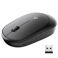 Ambrane SliQ Wireless Optical Mouse with 2.4GHz, USB Nano Dongle, 3 Keys with Silent Clicks, 1200 DPI, Comfortable Grip (Black)
