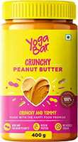 Yogabar Crunchy Peanut Butter Unsweetened | Premium Non GMO Slow Roasted Peanut Butter| No Added Sugar Peanut Butter Crunchy | No Palm Oil & Vegan 400g