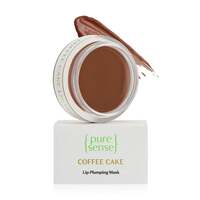 PureSense Coffee Cake Lip Plumping Mask for Sensitive, Dry, Chapped & Pigmented Lips with Coffee Oil | Vitamin A & E | Shea Butter | Almond & Olive Oil for Nourished & Moisturised Lips | 5g