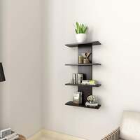 Solimo Ivy Engineered Wood Wall Shelf (Wenge , Set of 2 Shelves)