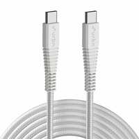 Deal of the day: URBN Type-C to Type-C | 65W Super Fast Charging Cable | Unbreakable Nylon Braided Rugged Cable | Power Delivery (PD) Compatible | Made in India | Length (5 Feet) - White 