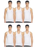 LUX VENUS Men's Cotton Vest (Pack of 6)
