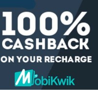 Mobikwik - 100% Cashback on Mobile Recharge Value Rs.10