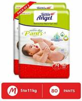 Little Angel Baby Diaper Pants (2 x 40 Pcs) - M  (80 Pieces)