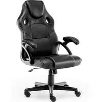 Sunon Gaming Chair,High Back Computer Chair with Headrest and Lumbar Support,Adjustable Height Faux Leather Ergonomic Office Chair with 360°-Swivel Seat and Headrest for Office or Gaming-Pure Black
