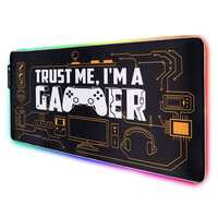 SPEED RGB Gaming Mouse Pad, Soft Glowing 14 LED Modes, Gaming Desk Keyboard Pad, Mouse Mat, Non-Slip Rubber Base