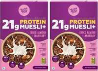 (Pack of 2) Yogabar 21g Protein Muesli - Choco Almond + Cranberry Box (2 x 0.35 kg)