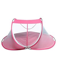 Febox Foldable Kids Mosquito Net with Base Cloth - Mosquito Repellent (Pink, Suitable for: 1 to 6 Years) (1778.0mm L X 762.0mm W) 