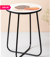 Nestroots Printed White Iron Coffee Table at ₹2499