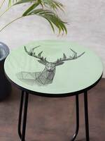 Nestroots Printed Green Iron Coffee Table