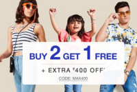 Max buy 2 Get 1 Free + Extra 400 Off on order 1999