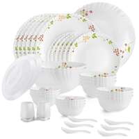 Cello Opalware Dazzle Secret Garden Dinner Set, 18Pcs, White