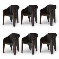 Supreme Futura Plastic Chairs for Home and Office (Set of 6, Wenge)