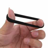 Glitteria Hair Pony Tail Holder Highly Elastic Black Rubber Bands, 12 Bands (AMP-SB-25-B-CNBAND)