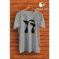 Graphic Print Men Grey Round Neck Casual T-Shirt 