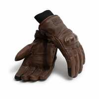 Royal Enfield Brown Leather Protective Riding Gloves for Men