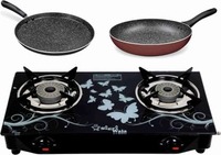 Sigri-wala Dosa tawa & Fry pan Combo Delux Glass Manual Gas Stove
