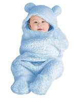 BeyBee 3 in 1 Baby Blanket Wrapper-Sleeping Bag for New Born Babies (Blue Plain) (BB-1031-PLN-B) (200.0mm L X 180.0mm W)