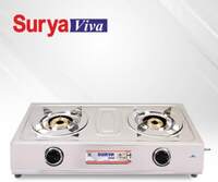 Suryaviva stainless-steel 2  burner gas stove with steel  jali support .